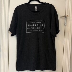 Magnolia Silos, Waco Texas Charcoal Tee with White Print